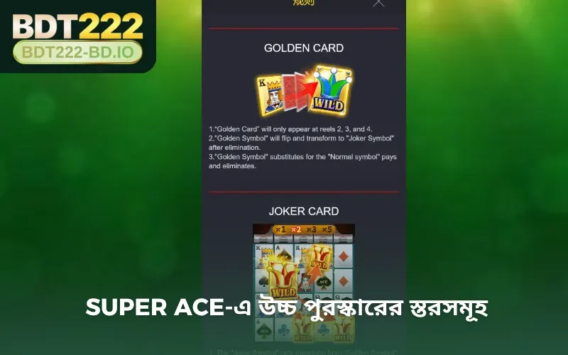 Super Ace-এ উচ্চ পুরস্কারের স্তরসমূহ