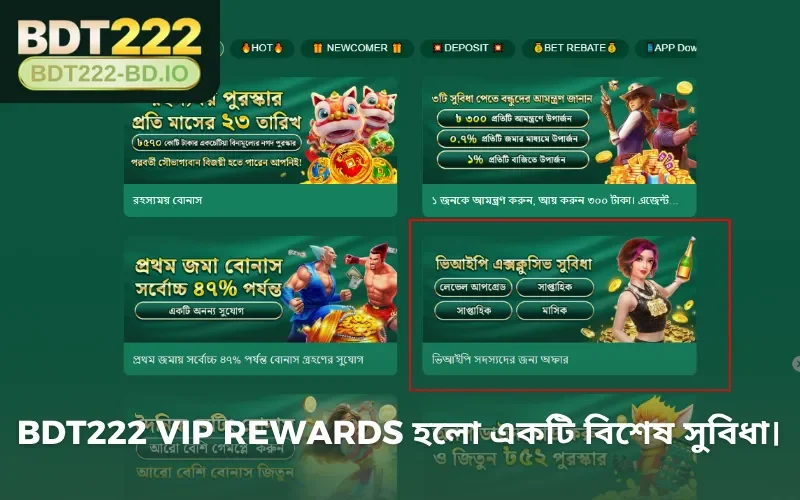 BDT222 VIP Rewards হলো একটি বিশেষ সুবিধা। 